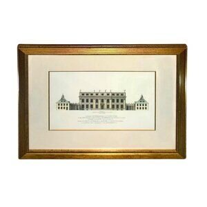Buckingham House Engraving Vintage Classic British Architecture Art Decor
